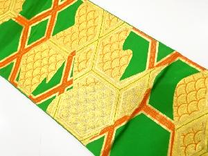 アンティーク　亀甲に青海波模様織り出し袋帯（材料）